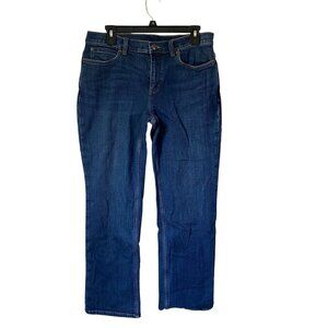 Duluth Trading Womens Flannel-Lined Straight Leg Jeans 10x29 Blue Cotton Blend